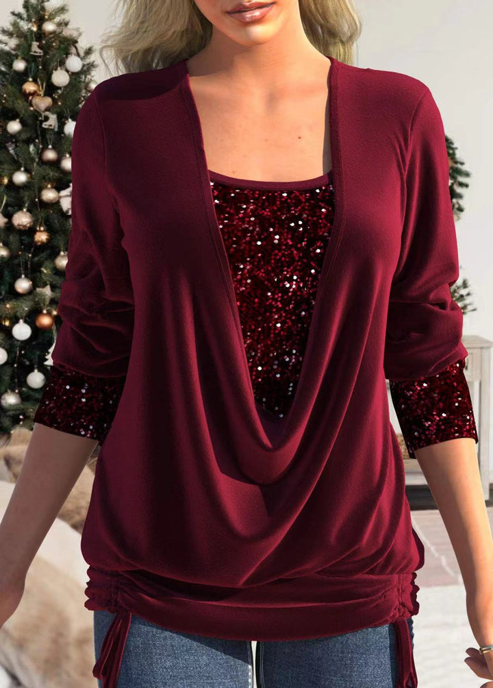 CHANTELLE™ | Draped Sparkle Top