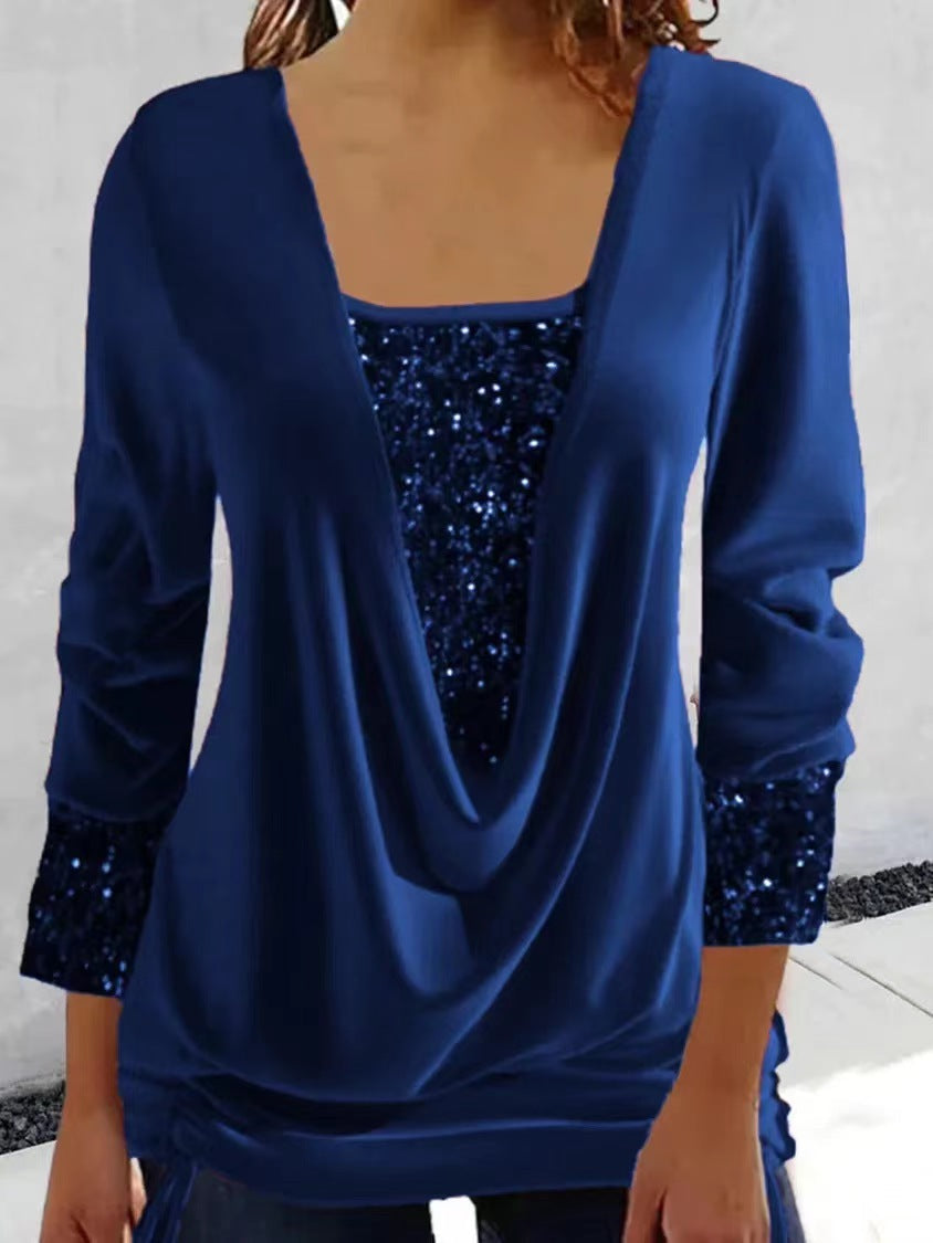 CHANTELLE™ | Draped Sparkle Top