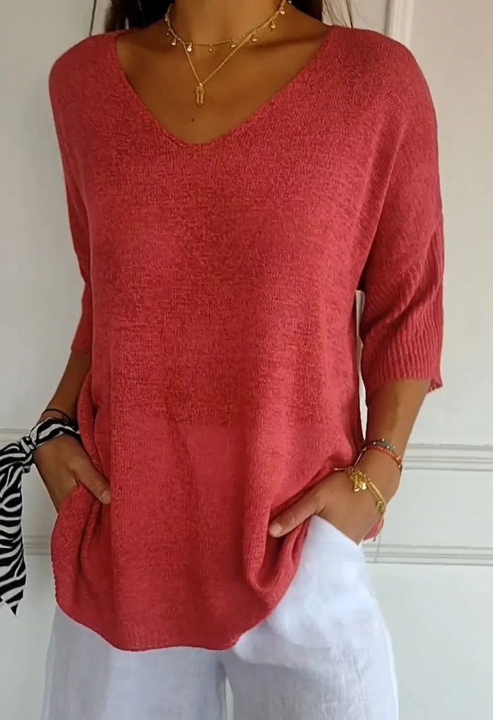 ARIELLE™ | V-Neck Knit Top